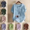 Women's Fashion Round Neck Short Sleeve T-shirt Casual Cotton Linen Graphic Shirt Leisure Loose Good Sisters Prined Summer Blouse Tops