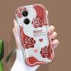For Honor 90 Lite P30 Pro Infinix Hot 30 40 40i 40 Pro Smart 8 Pro Vivo V29e V30e Roses Pattern Wavy Edge Soft Silicone Full Lens Protect Phone Case