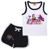 Детский Девочки Аниме Мультфильм K-Pop Руми Принт Хлопок Без рукавов Футболка Майка Шорты Набор Одежды