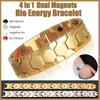 4 В 1 Мужской Титановый Браслет Энергетические Камни Браслет Магнитной Терапии с Дальним Инфракрасным Лучем
