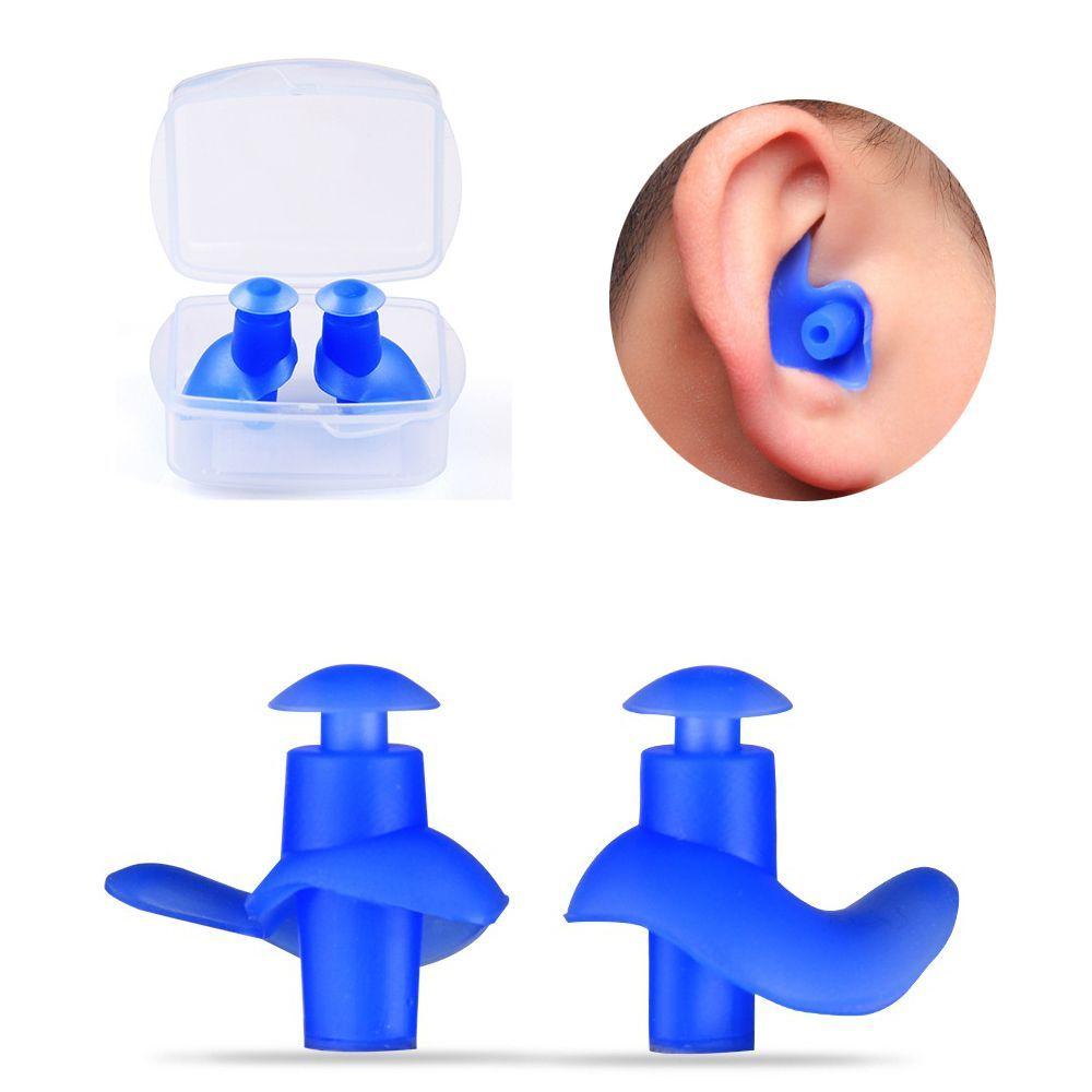 1Pair Soft Blocks Silicone Spiral Waterproof Plug Swimming Ear Protection Diving Earplugs