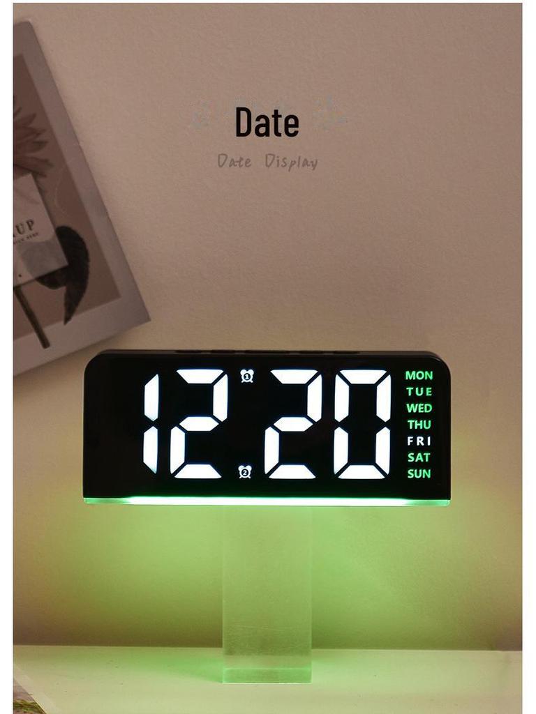 Трансграничные светодиодные цифровые часы GH8033: Большой дисплей, дата, многофункциональный будильник и подсветка