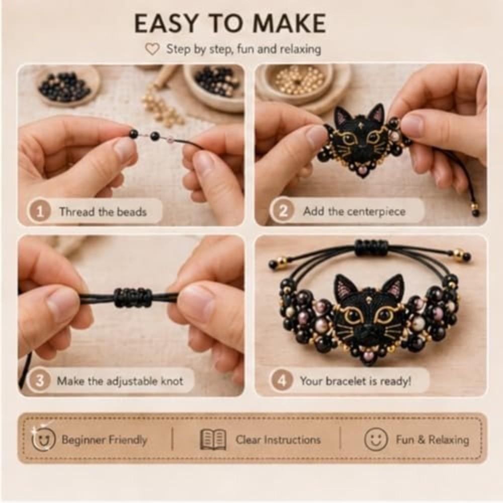 Animal Theme Beading Craft Kit Cute Jewelry Making Set New DIY Beadwork Kit for Beginners