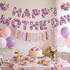 Mothers Day Happy Bunting Mother's Day Banner Pink Purple Letter Flower Garland