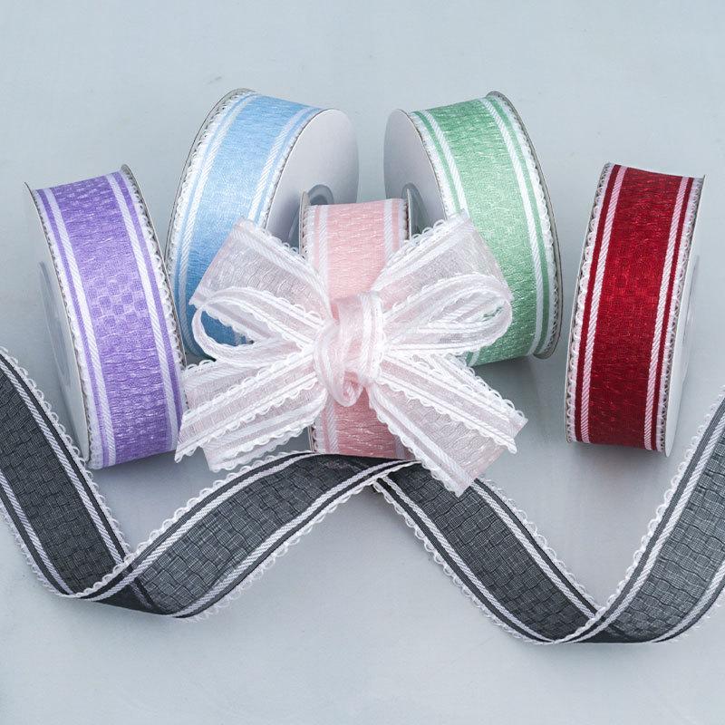 2,5 см прозрачный бутон кружева снежная марля тесьма ручной работы бант для волос головной убор аксессуары цветы упаковка декоративная лента поделки изготовление лент