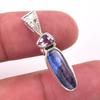 Натуральный кианит, розовый аметист 925 пробы серебро кулон-подарок 1,25" u5S72