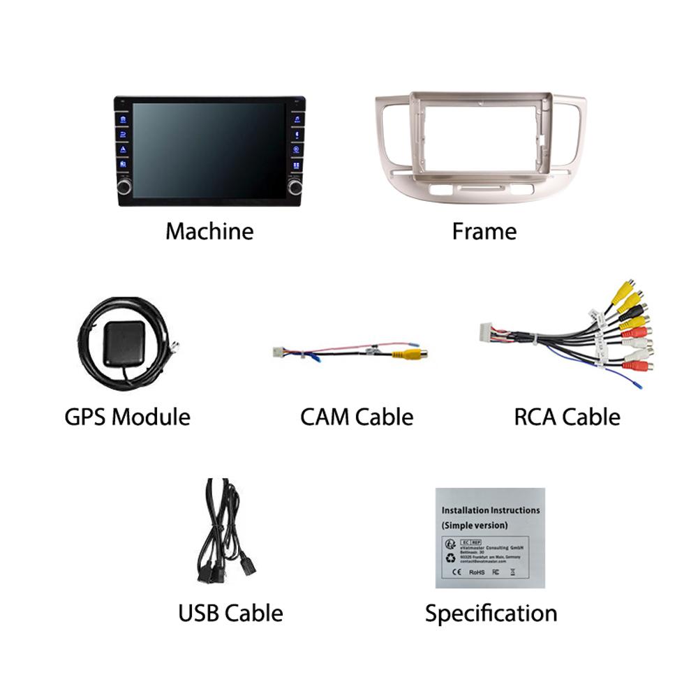 For KIA RIO 2 2005-2010 With Button Knob Car Radio Multimedia Video Player GPS 2 Din Android WIFI 1+16G