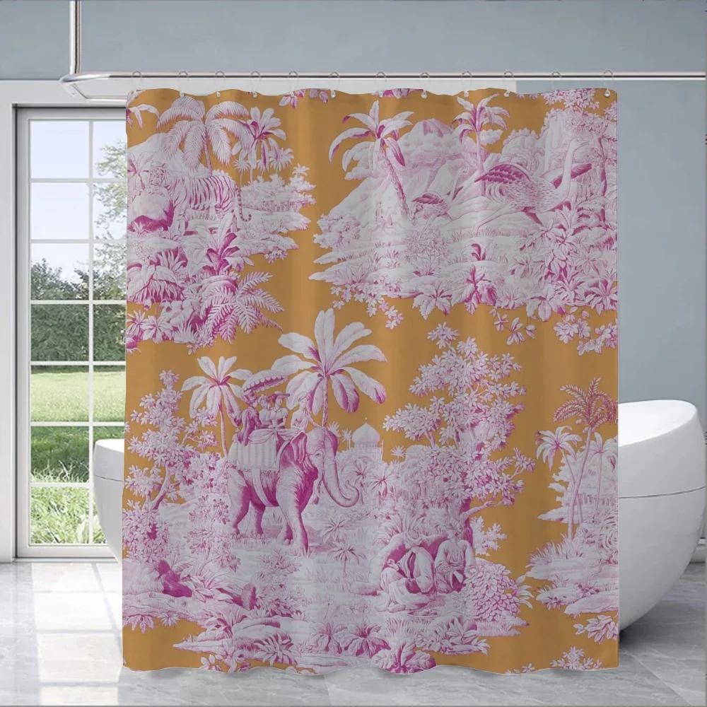 Водостойкая и устойчивая к плесени шторка для душа с принтом в стиле рустик-кантри (туаль) и классическим дизайном для декора ванной комнаты