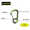 Carabiner Aluminum Alloy 2 Pieces Black [MUNKEES] 6-shaped