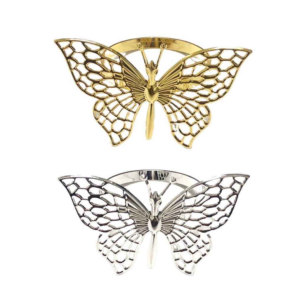 Набор из 12 роскошных держателей для салфеток с дизайном в виде бабочек, идеально подходящих для банкетов и праздничных встреч, изготовленных из железа