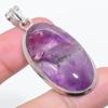 Natural Sage Amethyst Gemstone 925 Sterling Silver Jewelry Pendant 2.09" I6K21
