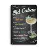 Hisun Tin Sign Vintage Assorted Cocktail Recipe Chalkboard Style Tin Sign Set Retro Aperol Spritz Gin Tonic Bloody Mary Metal Wall Art Rustic