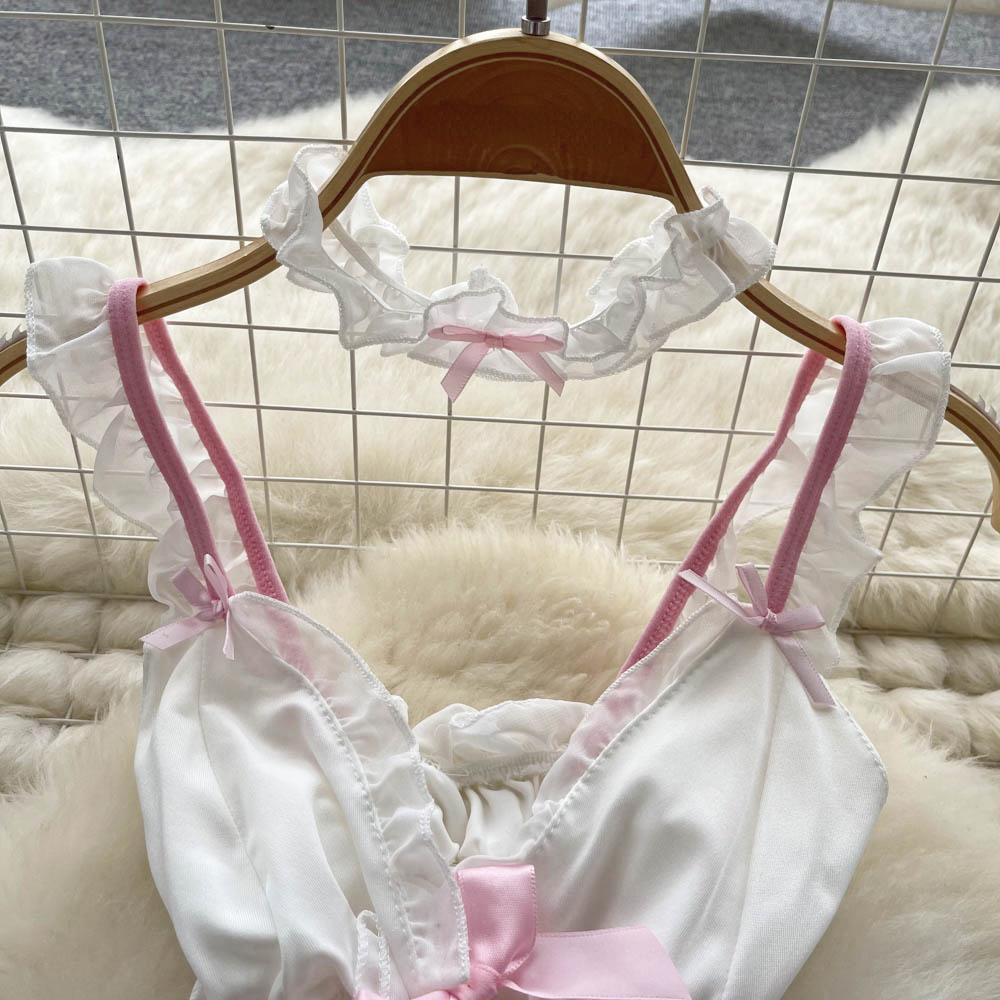 Женский косплей, чувственное нижнее белье, боди, женские каваи, короткие комбинезоны с открытой спиной, женский бант, эротическое белье, сексуальные комбинезоны 2024