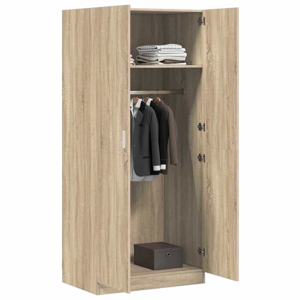 vidaXL Kleiderschrank Sonoma-Eiche 80x52x180 cm Holzwerkstoff