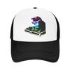 Неоновая Trucker Hat DJ Cat Крутая Хип-Хоп Графика Сетчатая Snapback Регулируемая Кепка для Мужчин Женщин