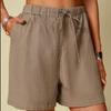 Summer Women's Cotton and Linen Shorts, Solid Color, Comfortable Wide-leg Casual Shorts, Five-point Pants