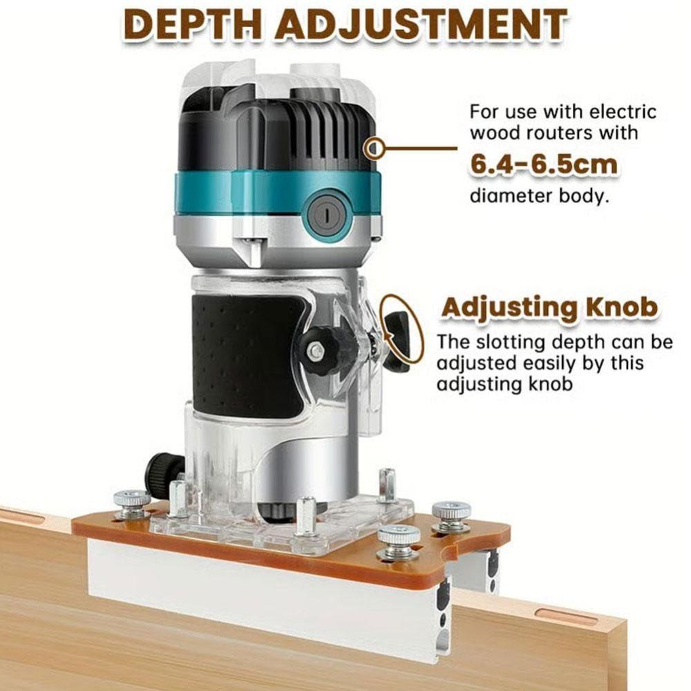 Регулируемая базовая фреза 2-в-1, пазовая стойка для деревообработки, прочный пазовый локатор для фрезера, дерево