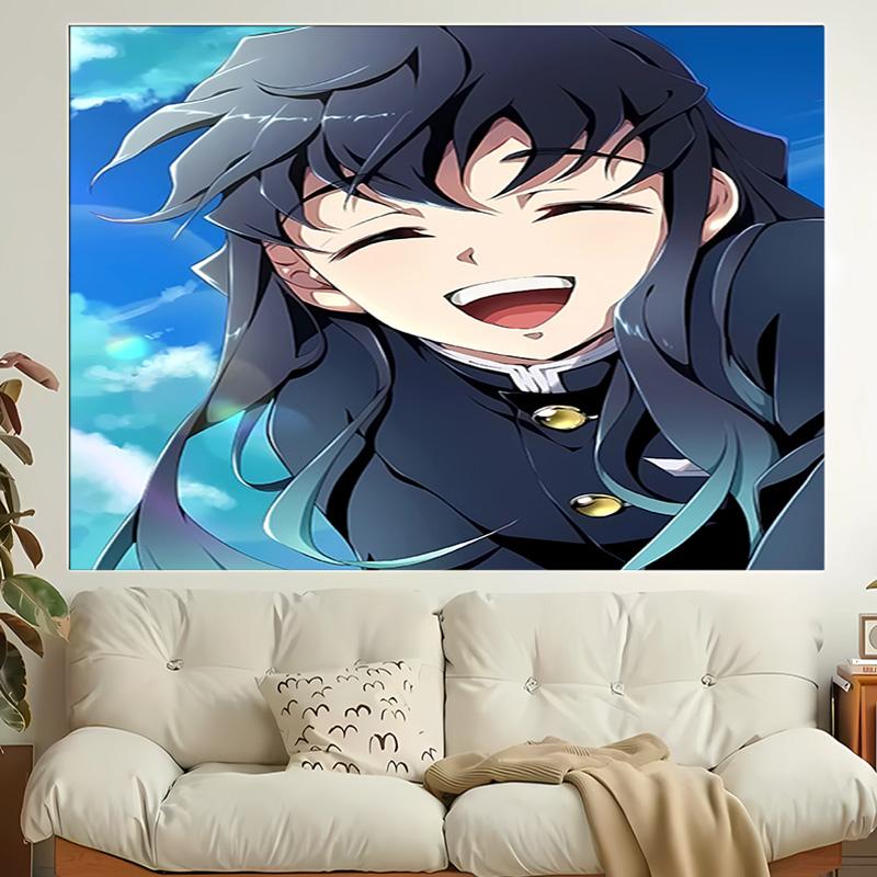 1pc Nezuko Demon Slayer Muichiro Tokito Tapestry, Living Room, Bedroom, Office, Party Decor, Ideal Festive Gift