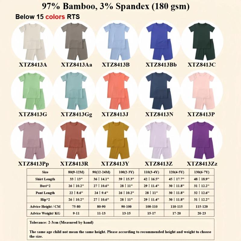 Набор детской одежды из бамбукового волокна для мальчиков и девочек, дышащая пижама с коротким рукавом + шорты, одежда для дома и сна для малышей, детская одежда для сна