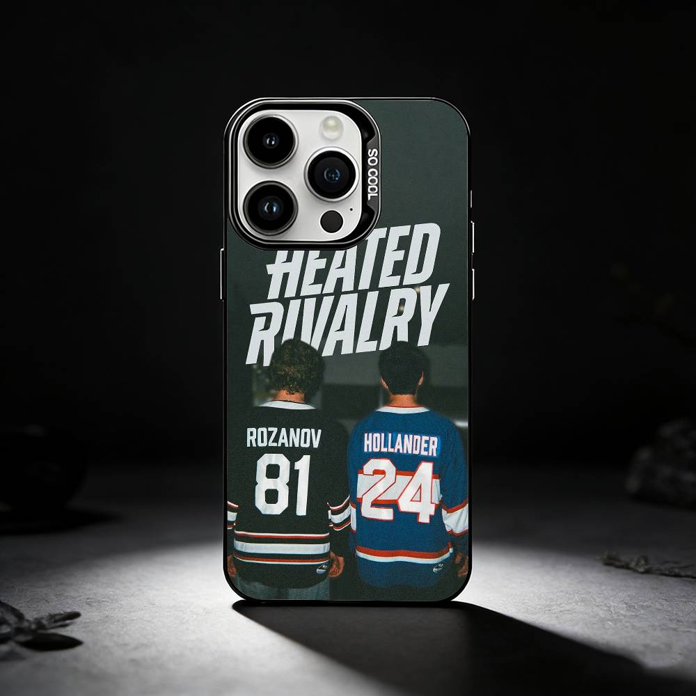 Нагревающаяся чехол-накладка R-Rivalry для игры в хоккей на льду для iPhone 17,16,15,14,13,12,11 Plus,Pro Max,XS, Цветной серебристый чехол для телефона