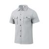 Summer Men's Waffle Short Sleeved Casual Solid Color Shirt