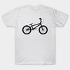 Мужская черная футболка с принтом Силуэт велосипеда Bmx Печать на трансферной бумаге без вырезания Хлопковая футболка