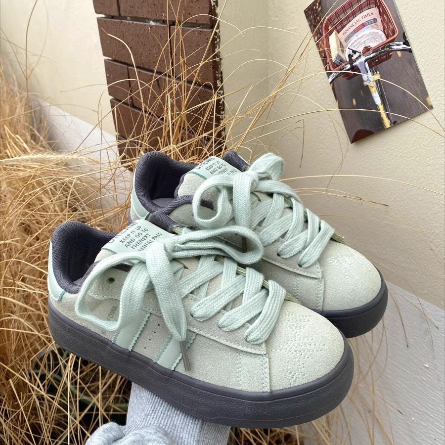 Корейская версия мятно-зеленых кроссовок для скейтбординга, женские оригинальные нишевые ретро-кроссовки на платформе, немецкие кроссовки для тренировок, весна, лето и осень 2025, новые модели