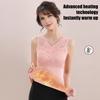Термомайка для женщин с V-образным вырезом, без рукавов, топ-камисоль с бюстгальтером с подкладкой, зимняя теплая майка, базовая майка с высокой эластичностью