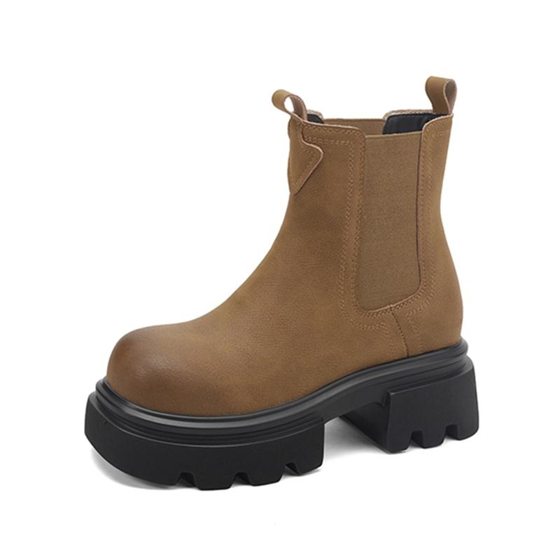 Fashion AIYUQI 2025 New Women's Chelsea Boots Thick-soled Slip-on Women Chimney Boots Large Size Fashion Female Ankle Boots