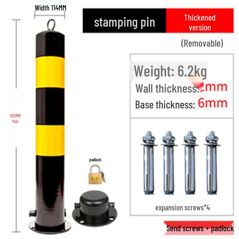 Reflective Steel Anti-Collision Post: Removable Ground Pile for Road Block Isolation and Parking Safety