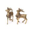 2 Pcs Vintage Pure Copper Deer Ornaments A Pair Of Solid Brass Sika Deer Elk Home Decoration Living Room Ornaments