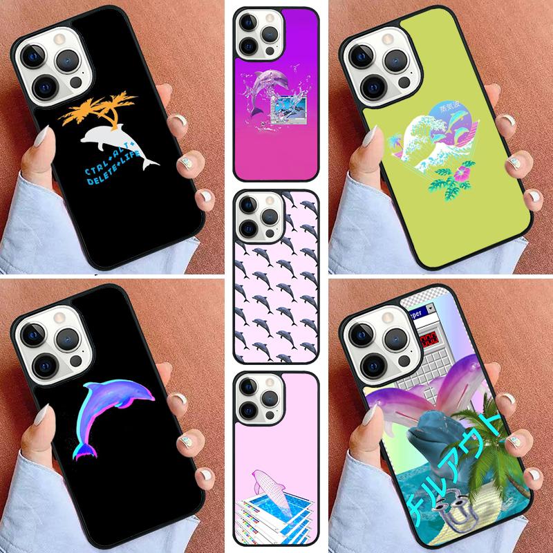 Чехол для телефона Vaporwave Dolphin для iPhone 17 Air 11 12 13 14 15 16 Pro Max Чехол-бампер для iPhone 17 Air Max Plus