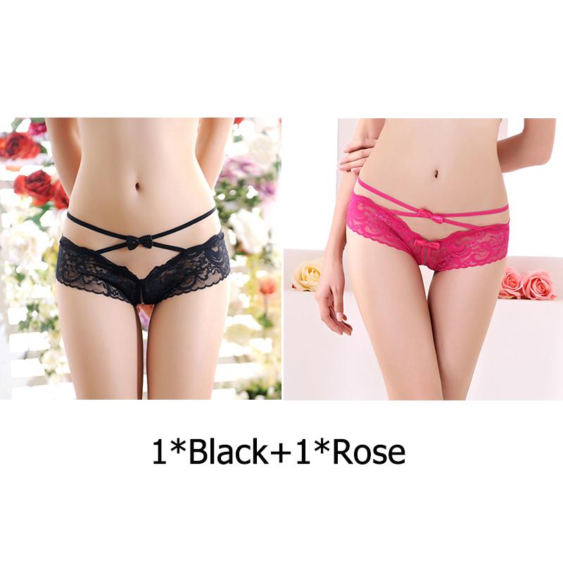 Women's Panties Open Crotch Thongs Sexy Hollow Briefs Underwear Erotic T-Backs Sweet Crotchless Seamless Panty