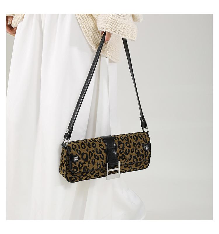 Сумка-мешок Niche с леопардовым принтом, модная ретро-сумка, незаменимая женская сумка через плечо для поездок на работу.