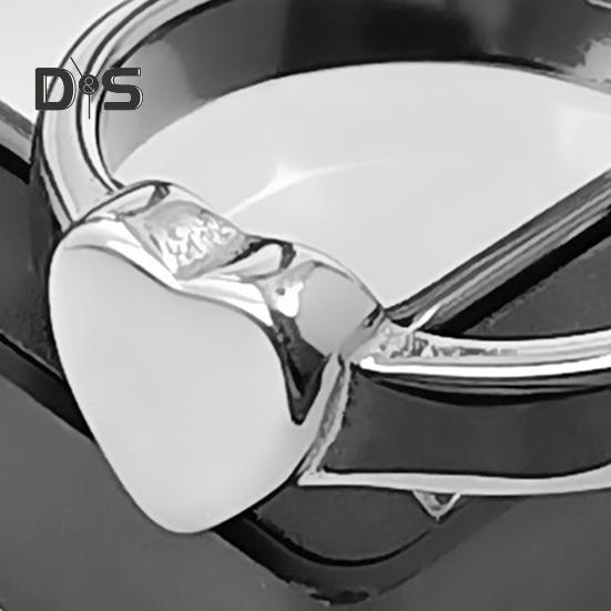 Retro Ring Pure Color Polished Titanium Steel Heart Surface Knuckle Ring Simple Style Multi Sizes Anti-Rust Thumb Ring Lightweight Finger Jewelry