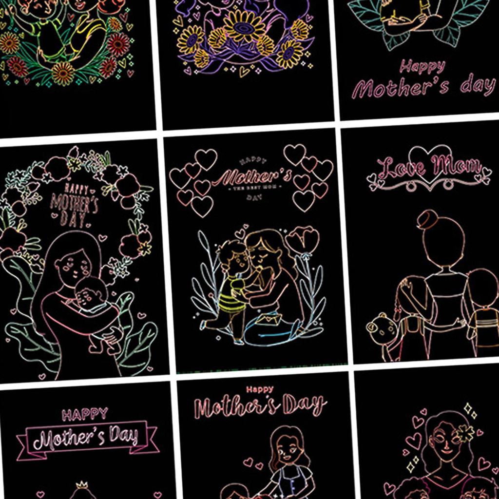 9 шт., скретч-бумага, наборы для рукоделия, интерактивные доски для рисования, лист для подарочной упаковки