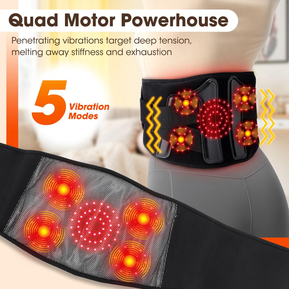 Heated Waist Massager Light Decompression Lumbar Support Belt Blood Circulation Disc Herniation Relief Electric Infrared Pads