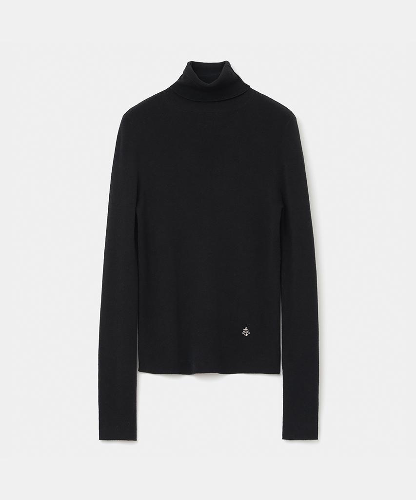 UNIFORM BRIDGE High Gauge Turtle Neck Knit(Women) Black