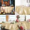 Table Cover Satin Tablecloth Soft Overlay Wedding Satin Large  Bright Smooth Silk Rectangle Christmas Banquet Anniversary Dining Party Table Decor