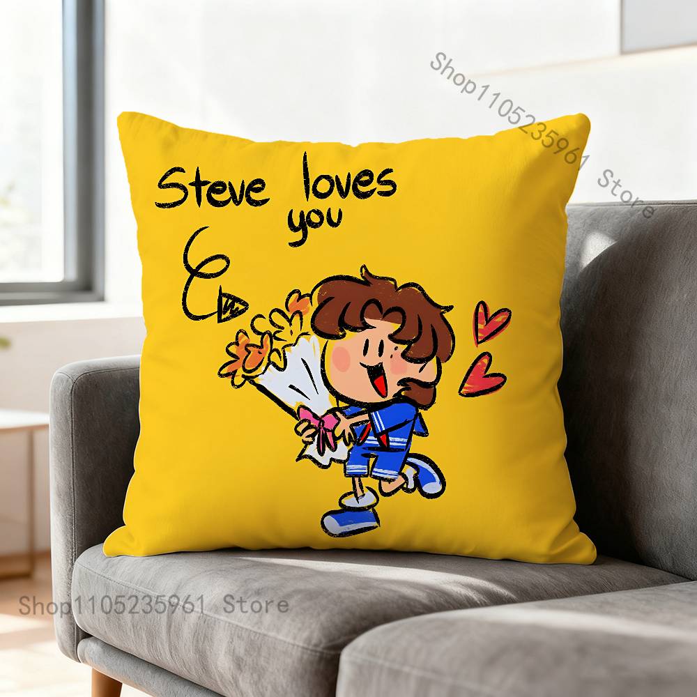 JJoe SSteve KKeery Print Polyester Pillow Case for Valentine gift Home Sofa Cushion Cover Decoration Custom