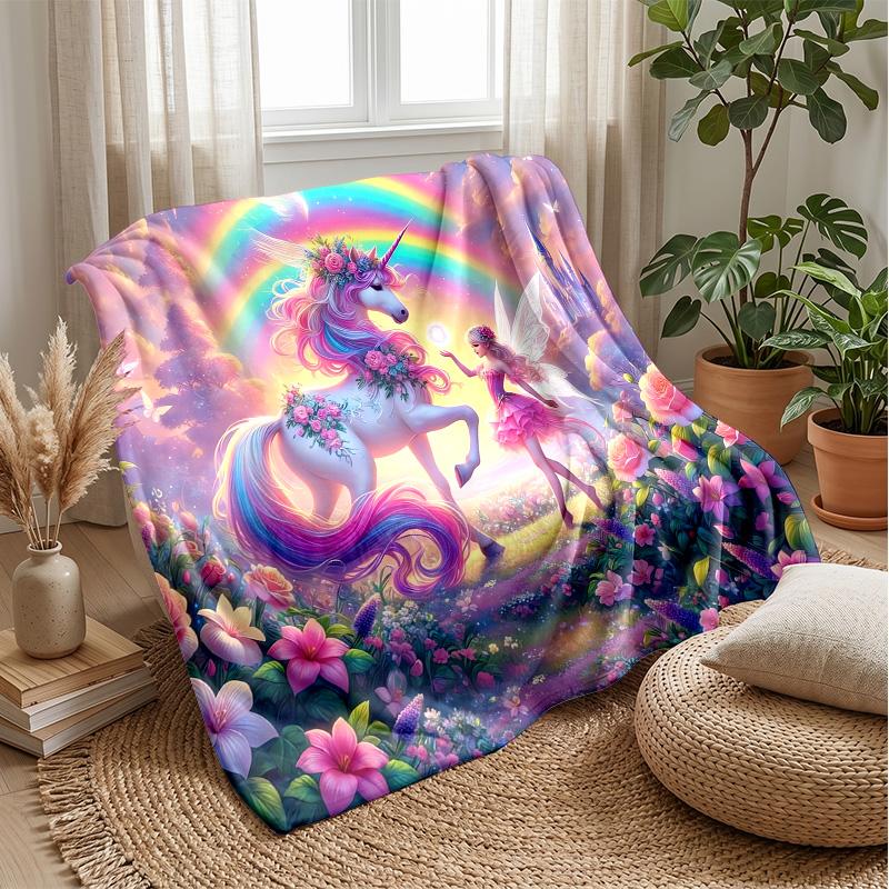 Magical Princess in Sparkling Dress Theme blanket Lightweight Warm Flannel Blanket Decorative Throw Blanket for Home Decoration
