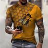 Funny Clothes for Men T-Shirt Harajuku Shirt Pullover Bee Print Top 3d T Shirt Summer Short Sleeve Casual Outdoor Oversized Tees