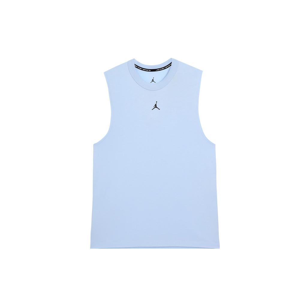 Jordan Спортивный однотонный жилет без рукавов с круглым вырезом Dri-FIT, повседневный, быстросохнущий, мужской, цвет Stone-Blue FN5857441
