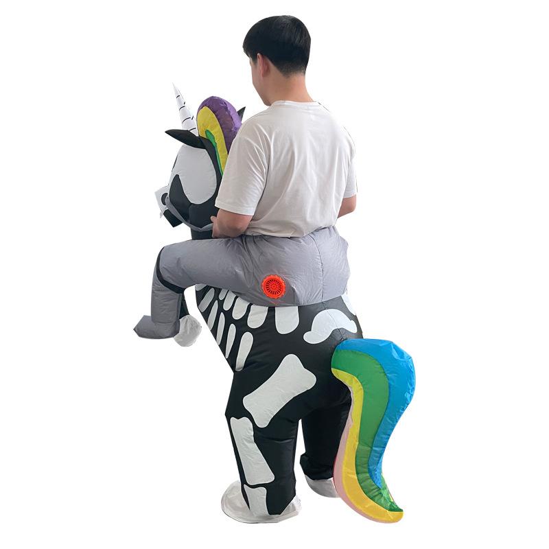 Unicorn Inflatable Suit Cross Border Colorful Tianma Mounts Party Cartoon Performance Halloween Skeleton Pork Rib Unicorn