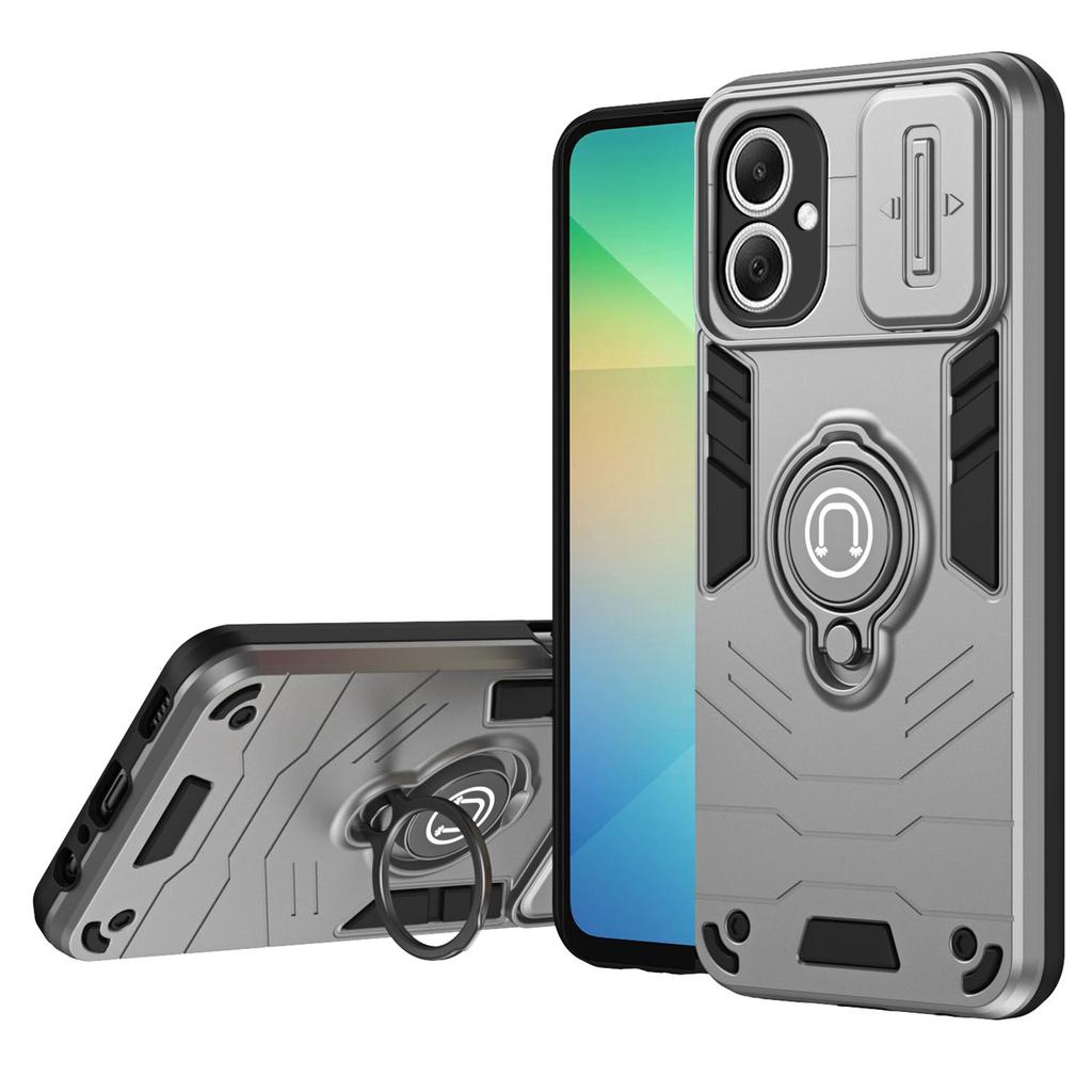 For Samsung Galaxy A06 5G Case Slide Camshield Kickstand PC+TPU Phone Cover