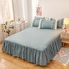 Ruffled Bed Skirt: Non-Slip One-Piece Dust Cover for Girls, Sizes 1.5 & 1.8