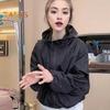 Женское осенне-весеннее пальто свободного покроя, однотонное, на молнии, с длинными рукавами, с капюшоном, карманами, гладкая поверхность, дорожная куртка для отдыха на природе