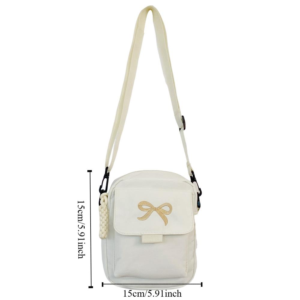 Большая вместительная сумка через плечо в корейском стиле, холщовая сумка на одно плечо с принтом банта для девочек