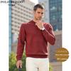 POLOMEISDO 100% Pure Cashmere Round Neck Pullover Sweater for Men