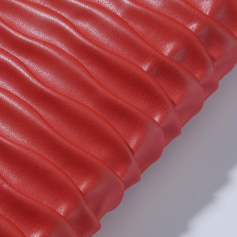 Беспроводная стеганая 3D тисненая плиссированная ПУ дышащая водонепроницаемая эластичная ткань для одежды, сумок и обуви